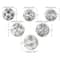 3" White & Black Floral Ceramic Decorative Ball Orbs Set